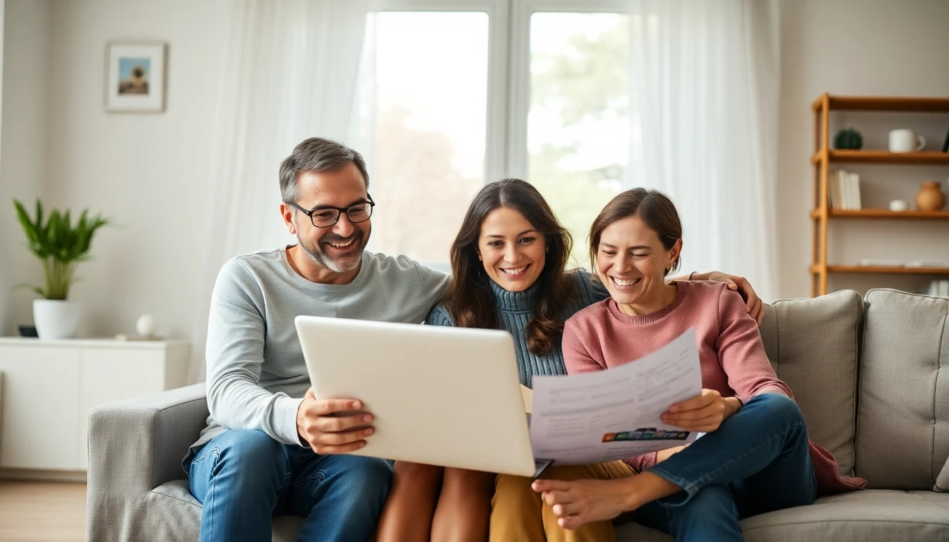 Famiglia felice che pianifica il futuro finanziario
